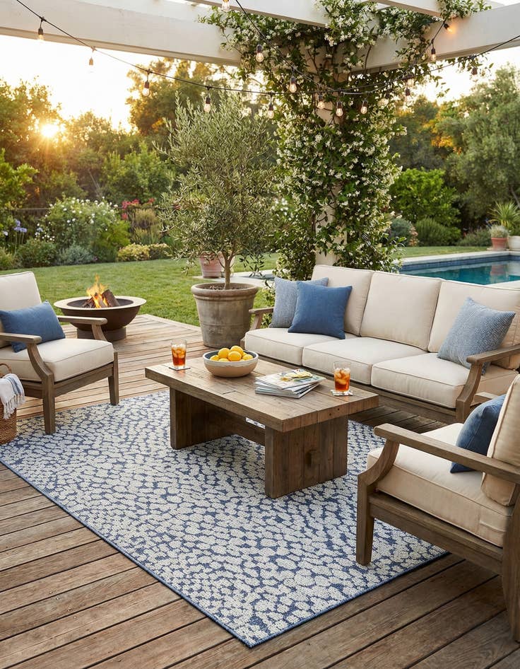 Detail image of 6' 1 x 9'  Washable Safari Indoor / Outdoor Rug