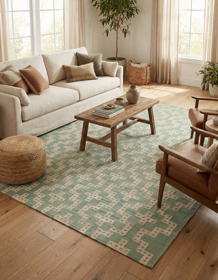 Detail image of 10' x 14' 1 Hand Woven Kilim Wool Rug