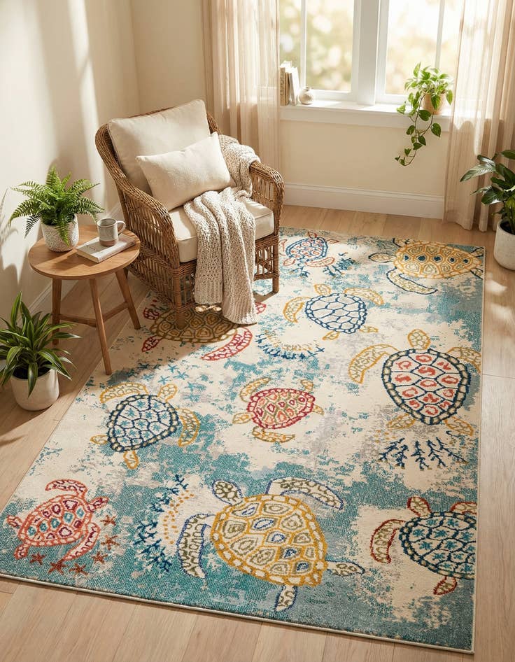Detail image of 6' x 9'  Washable Capri Rug