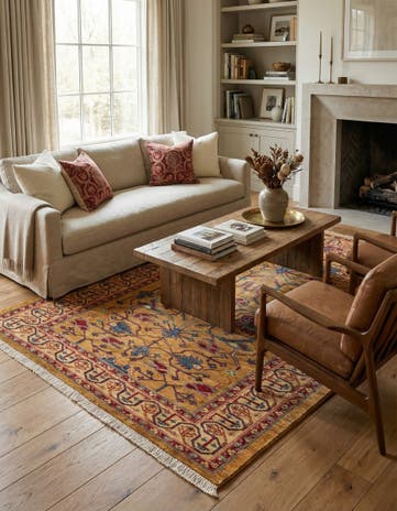 5' 1 x 6' 8 Hand Knotted Ziegler Wool Rug