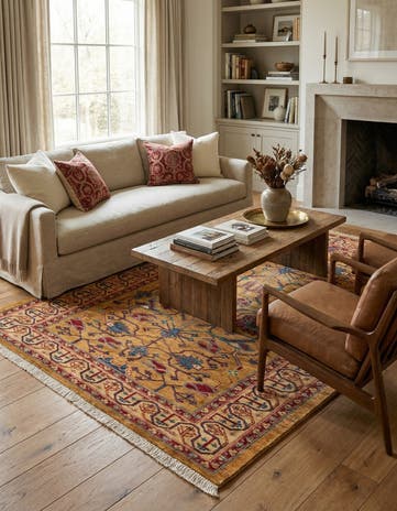 5' 1 x 6' 8 Hand Knotted Ziegler Wool Rug