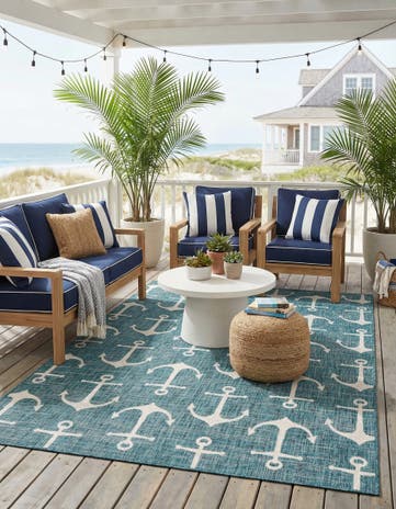 7' x 10' Easy-Clean Coastal Indoor / Outdoor Rug