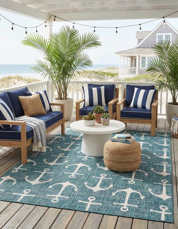 7' x 10' Easy-Clean Coastal Indoor / Outdoor Rug