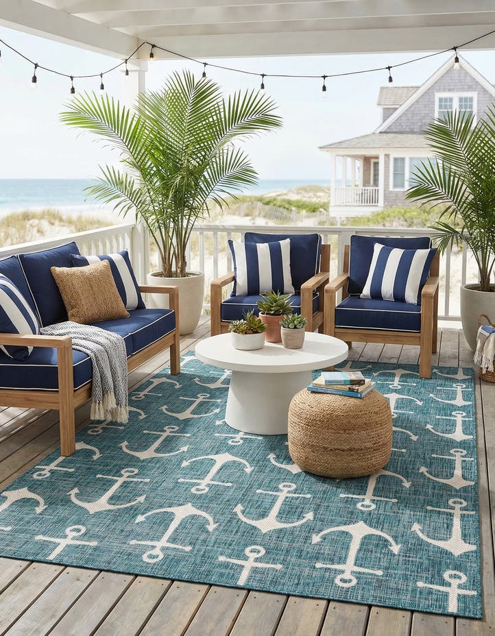 7' x 10' Easy-Clean Coastal Indoor / Outdoo...