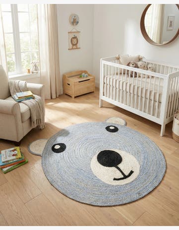7' 10 x 7' 10 Hand Braided Kids Braided Jute Round Rug