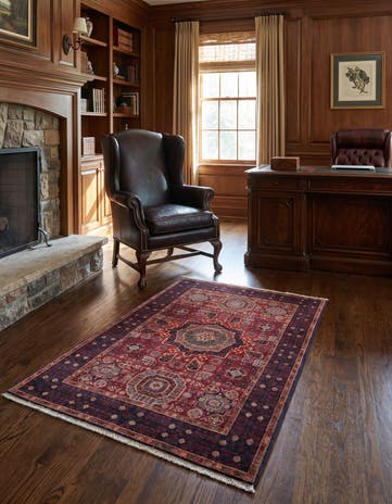 3' 5 x 5' 3 Hand Knotted Mamluk Ziegler Rug