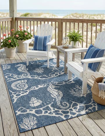 4' x 6' Easy-Clean Coastal Indoor / Outdoor Rug