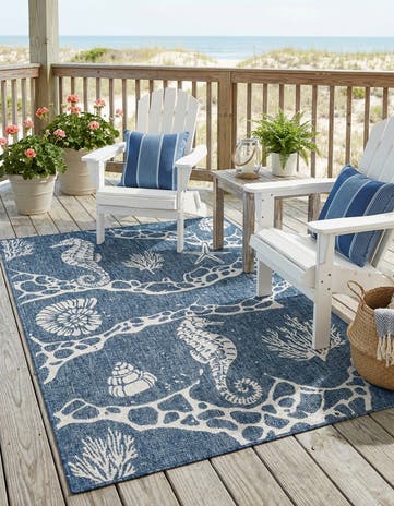 4' x 6' Easy-Clean Coastal Indoor / Outdoor Rug