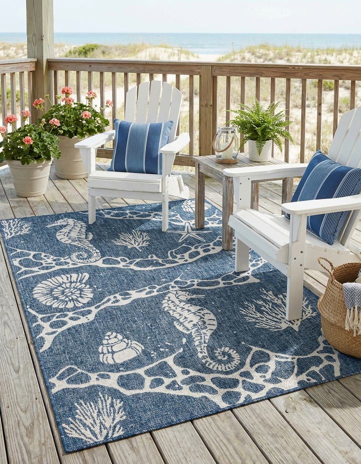 4' x 6' Easy-Clean Coastal Indoor / Outdoo...