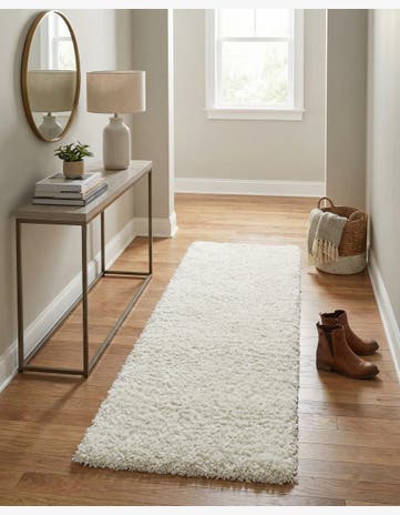 2' x 6' 5 Solid Shag Runner Rug