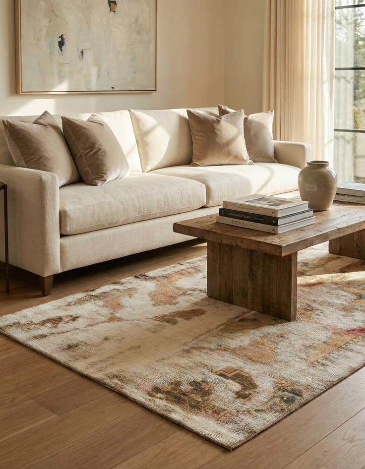 Detail image of 3' 7 x 6' 4  Hand Knotted Ultra Vintage Persian Wool Rug