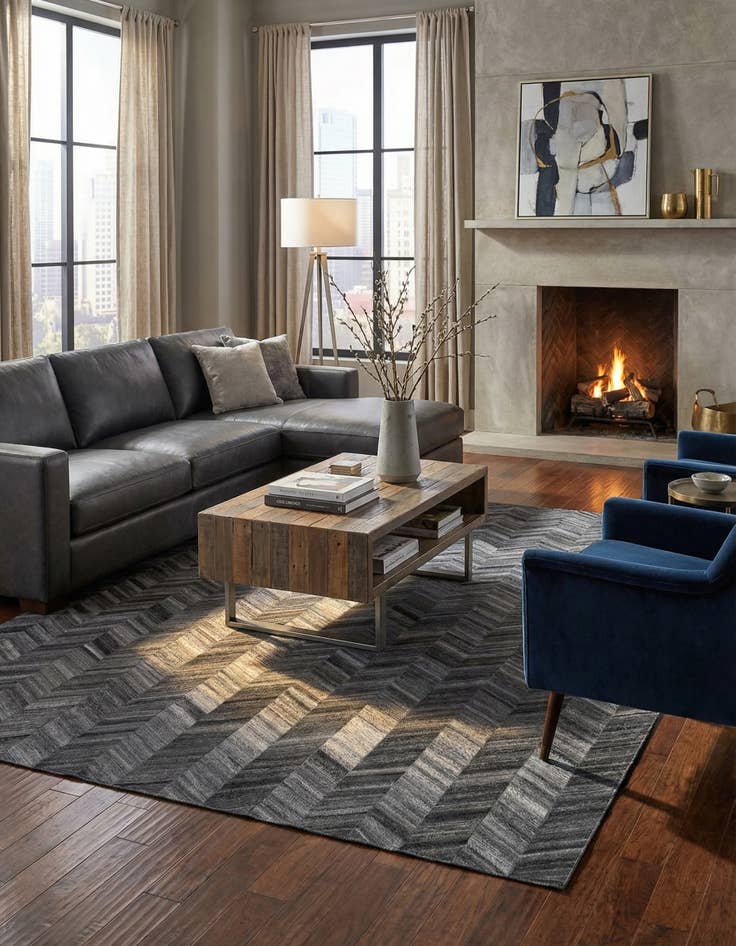 Detail image of  5' 4 x 8' 1 Cowhide Rug