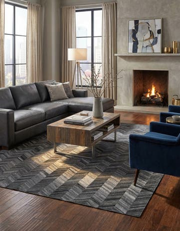 5' 4 x 8' 1 Cowhide Rug