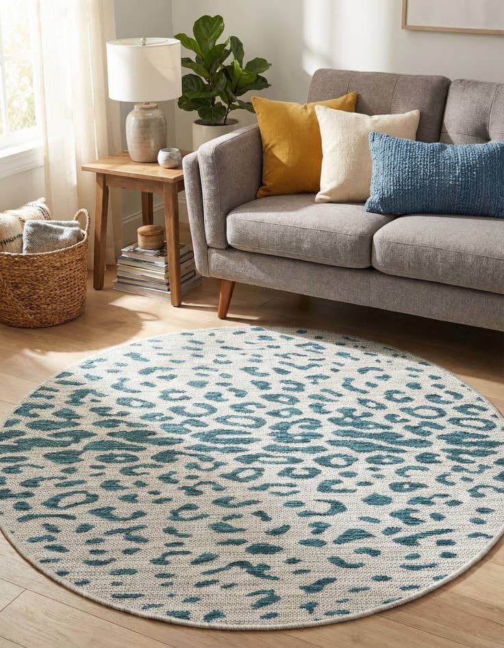 Detail image of  3' x 3'  Washable Safari Indoor / Outdoor Round Rug