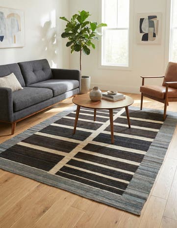 5' x 6' 4 Hand Woven Kilim Modern Wool Rug