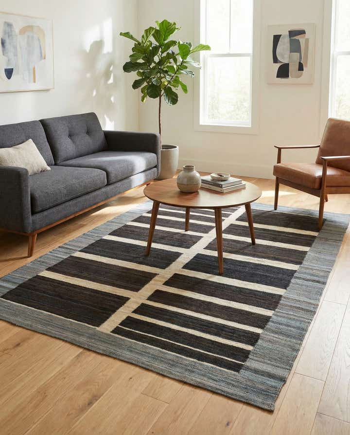 5' x 6' 4 Hand Woven Kilim Modern Wool Rug
