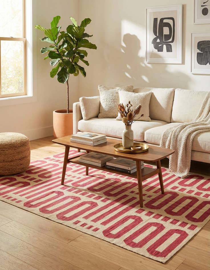 Detail image of 5' 1 x 6' 8  Hand Woven Kilim Modern Wool Rug