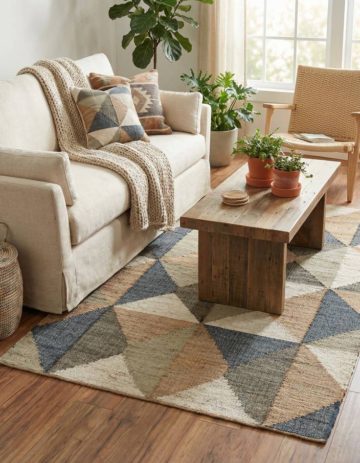 Detail image of 4' 1 x 6' 1  Hand Woven Kala Handwoven Jute Rug