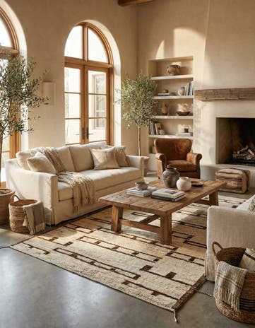 6' 9 x 9' 9 Hand Knotted Moroccan Wool Rug