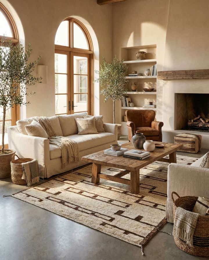 6' 9 x 9' 9 Hand Knotted Moroccan Wool Rug