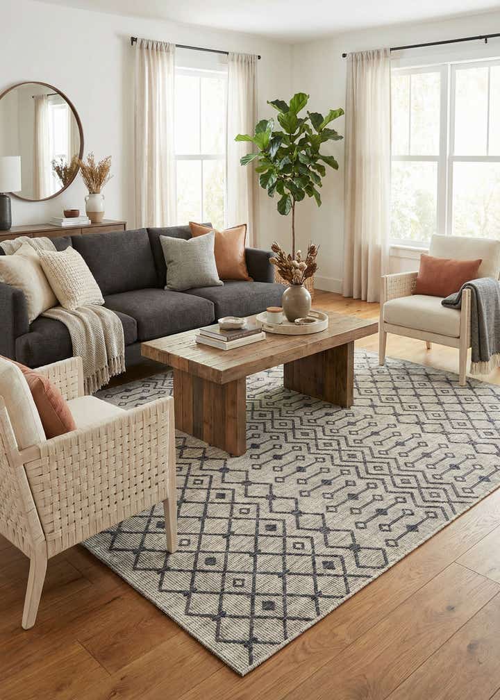 9' x 12' Easy-Clean Trellis Indoor / Outdoor Rug