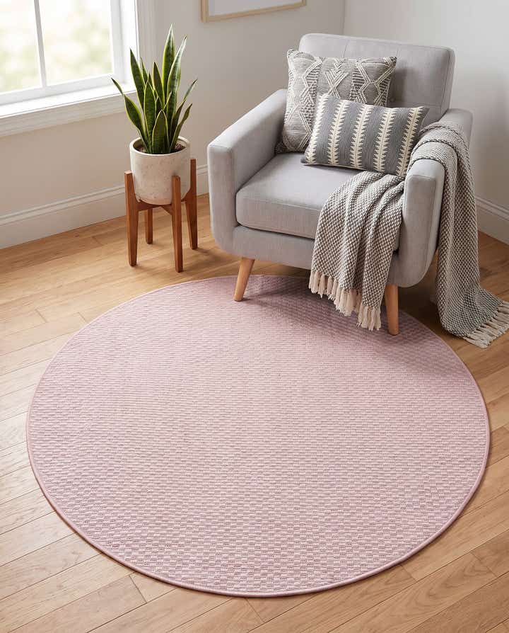 4' x 4' Easy-Clean Solid Indoor / Outdoor Round Rug