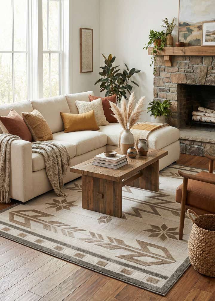 7' 10 x 11' Easy-Clean Modern Indoor / Outdoor Rug