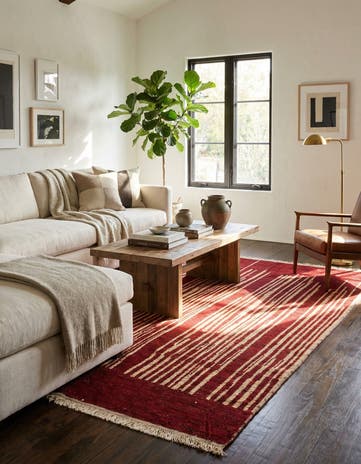 6' 1 x 9' 4 Hand Knotted Moroccan Wool Rug