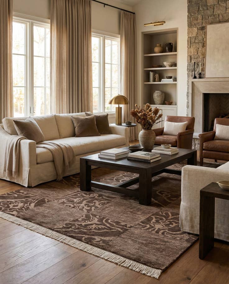 Detail image of 6' 8 x 10' Hand Knotted Darya Wool Rug