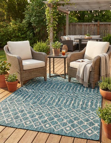 4' x 6' Easy-Clean Lattice Indoor / Outdoor Rug
