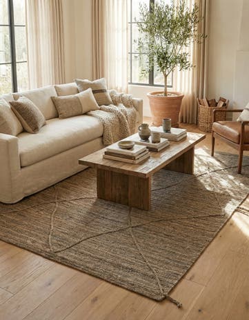 6' 4 x 8' 3 Hand Woven Kilim Modern Wool Rug