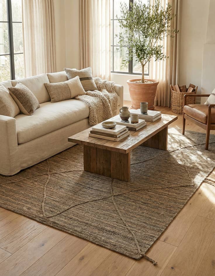 Detail image of 6' 4 x 8' 3  Hand Woven Kilim Modern Wool Rug