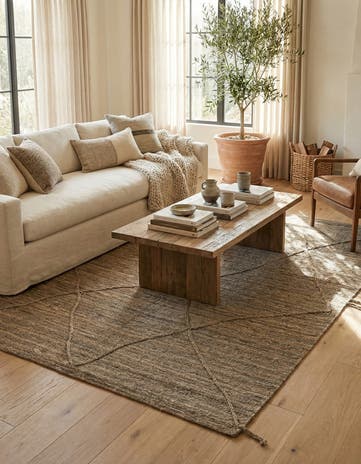 6' 4 x 8' 3 Hand Woven Kilim Modern Wool Rug
