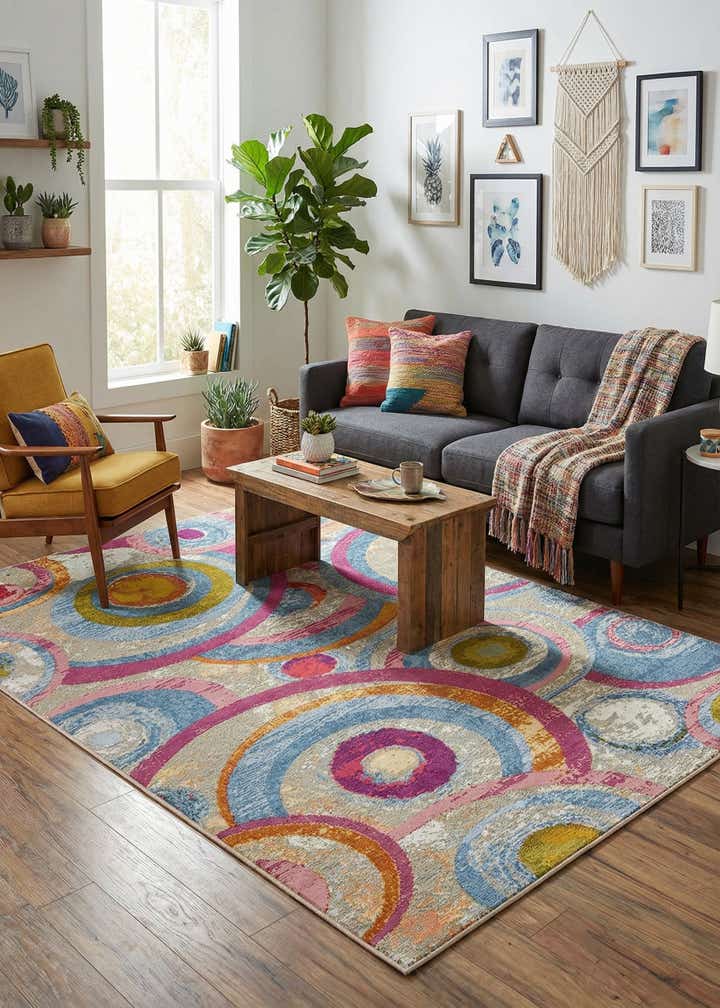 5' x 8' Easy-Clean Modern Indoor / Outdoor Rug