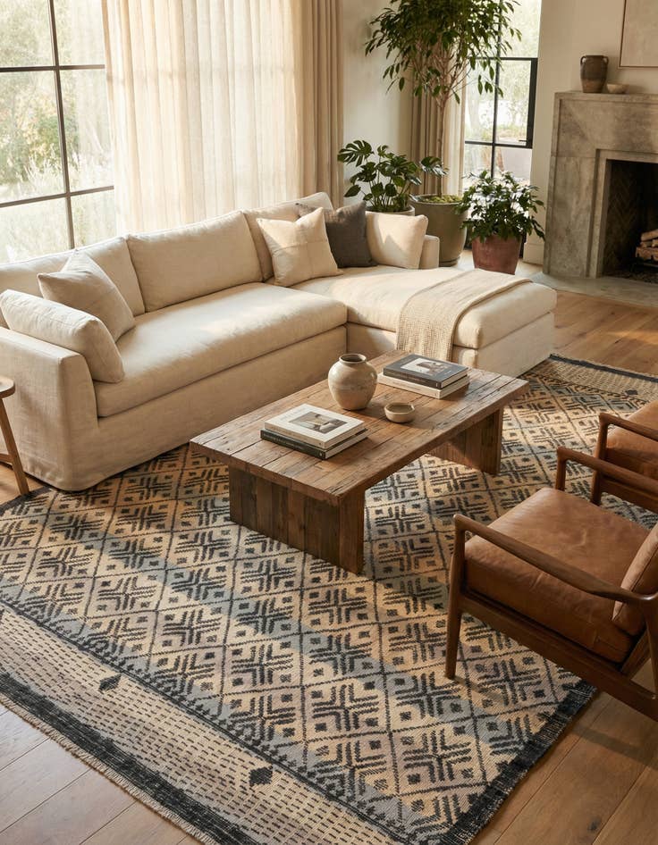 Detail image of 9' x 12' 8  Hand Knotted Darya Wool Rug