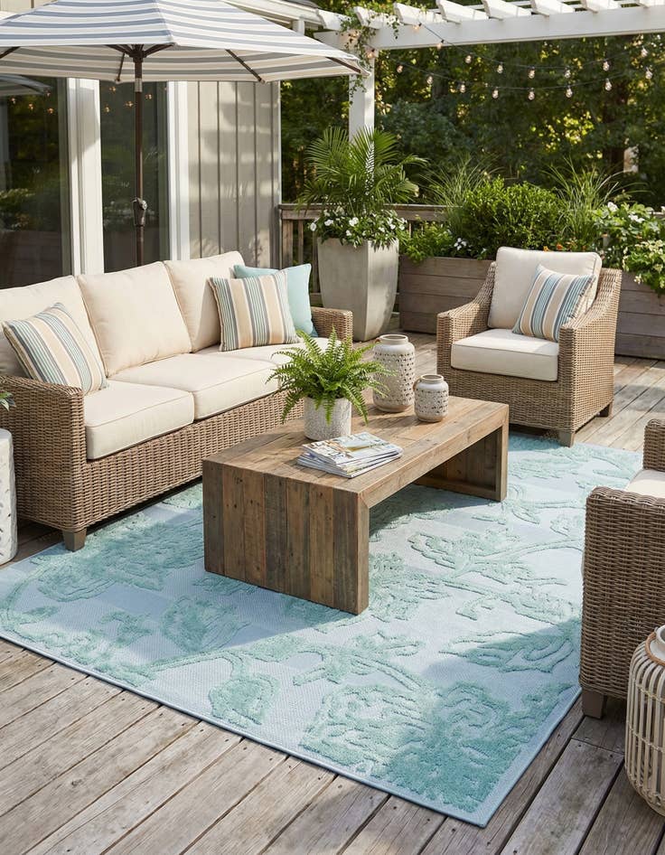 Detail image of 7' 10 x 10'  Washable Aruba Indoor / Outdoor Rug