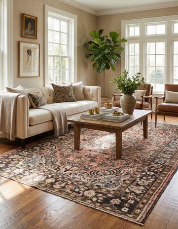 5' 5 x 9' 2 Hand Knotted Ultra Vintage Persian Wool Rug