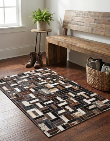 2' x 3' Cowhide Leather Rug