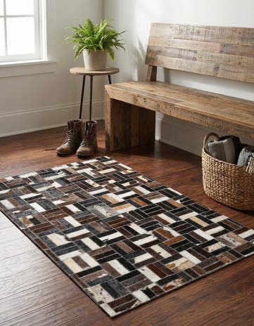 2' x 3' Cowhide Leather Rug