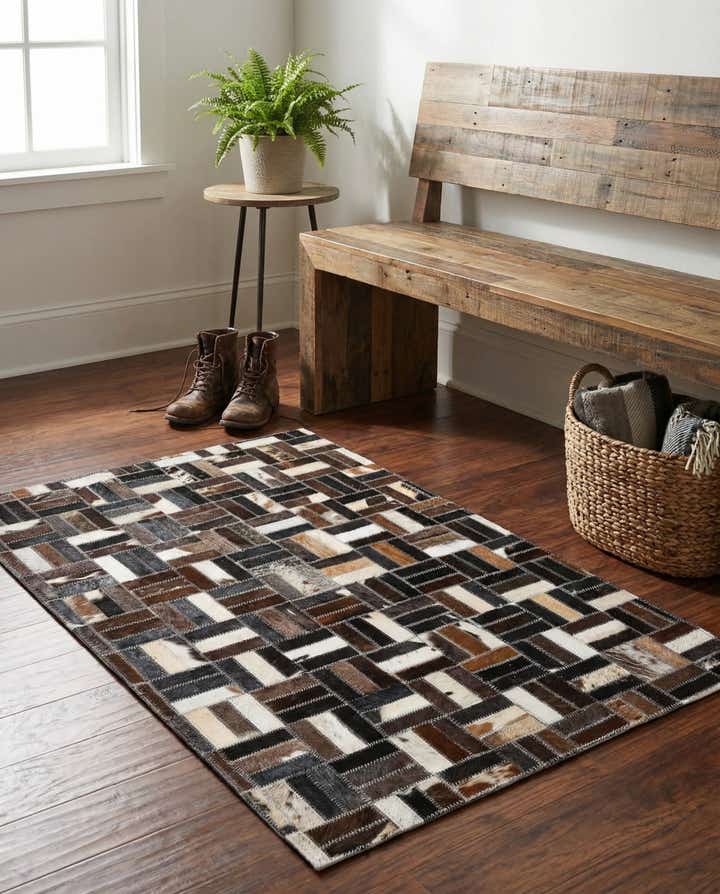 2' x 3' Cowhide Leather Rug