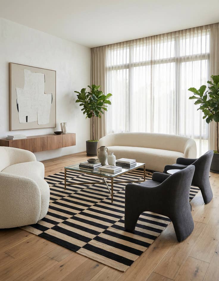 Detail image of 6' 6 x 9' 8  Hand Woven Kilim Modern Wool Rug