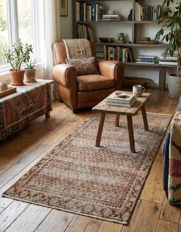 3' 6 x 6' Hand Knotted Ultra Vintage Persian Wool Rug
