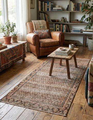 3' 6 x 6' Hand Knotted Ultra Vintage Persian Wool Rug