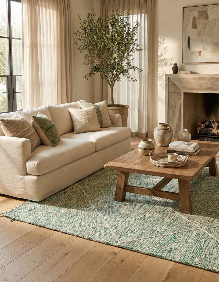 Detail image of  5' x 8'  Hand Knotted Moroccan Wool Rug