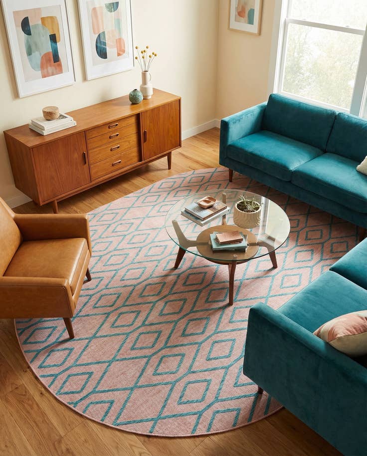 Detail image of 7' 10 x 10' Easy-Clean Jill Zarin Turks and Caicos Indoor / Outdoor Oval Rug
