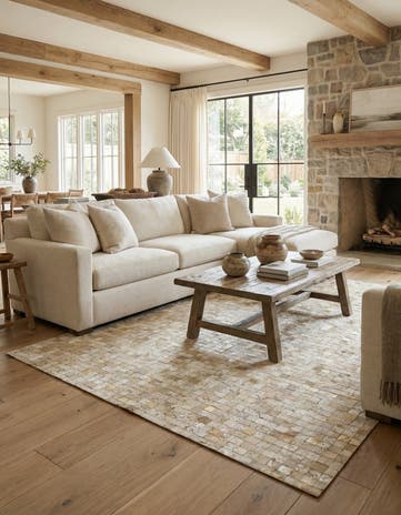 5' 3 x 7' 5 Cowhide Stocks Rug