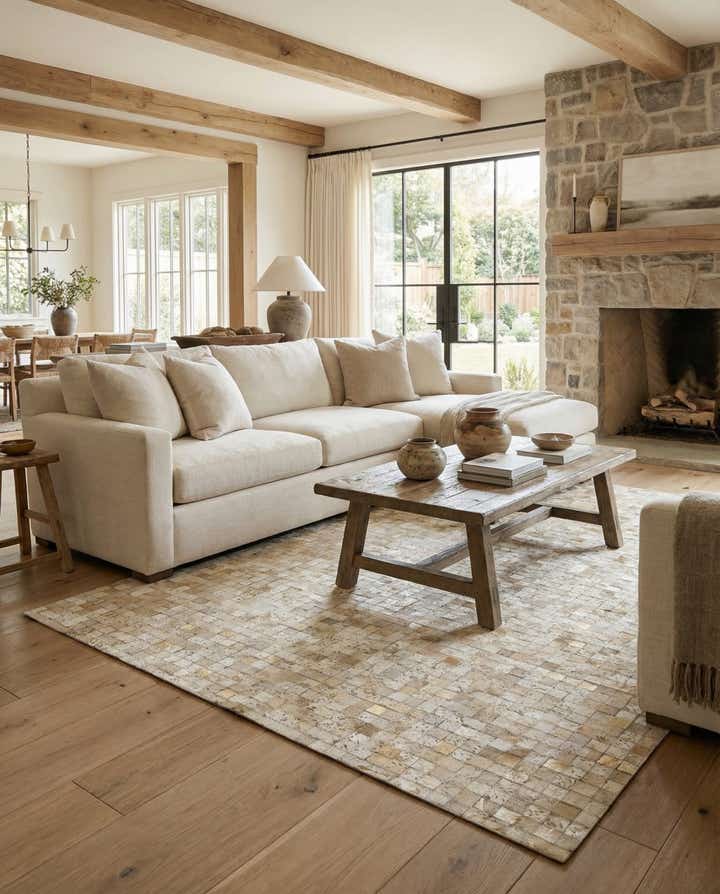 5' 3 x 7' 5 Cowhide Stocks Rug