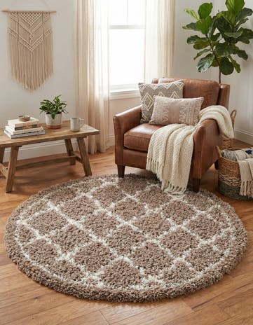 5' x 5' Infinity Shag Round Rug