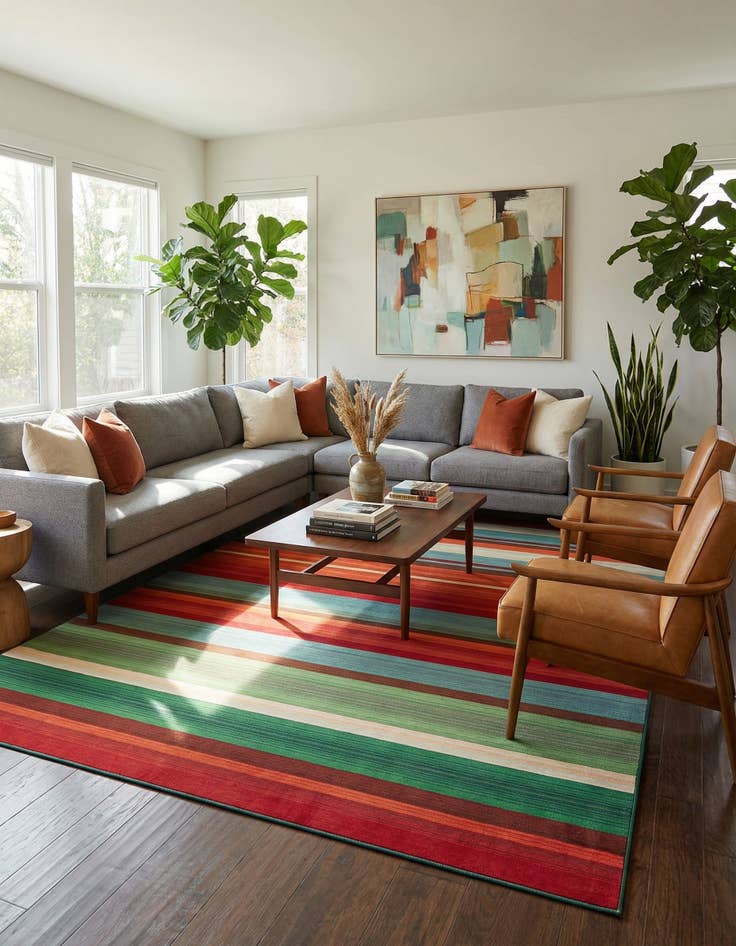 Detail image of 10' x 14'  Washable Modern Indoor / Outdoor Rug