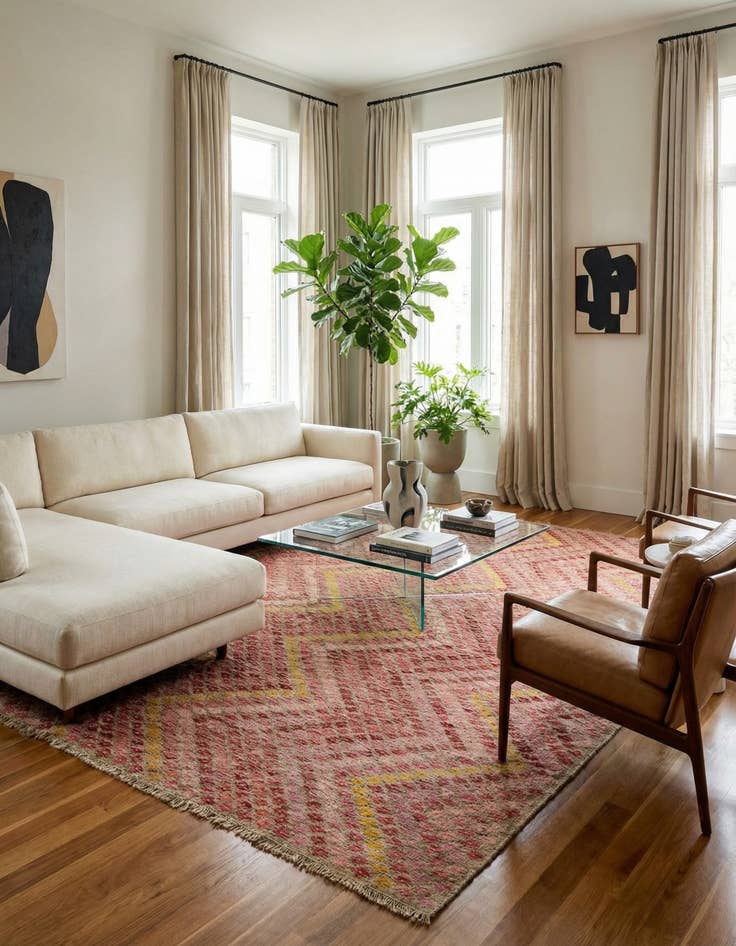 Detail image of 8' 7 x 11' 5 Hand Woven Kilim Modern Wool Rug